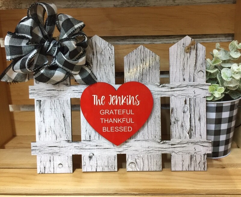 Picket Fence Decor Sign Unisub Blank approx. 8x10