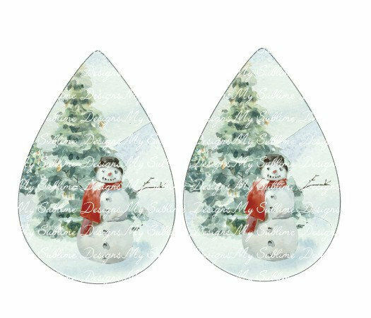 Christmas 2 Designs for Large Tear Drop Earrings - DIGITAL DESIGN ONLY