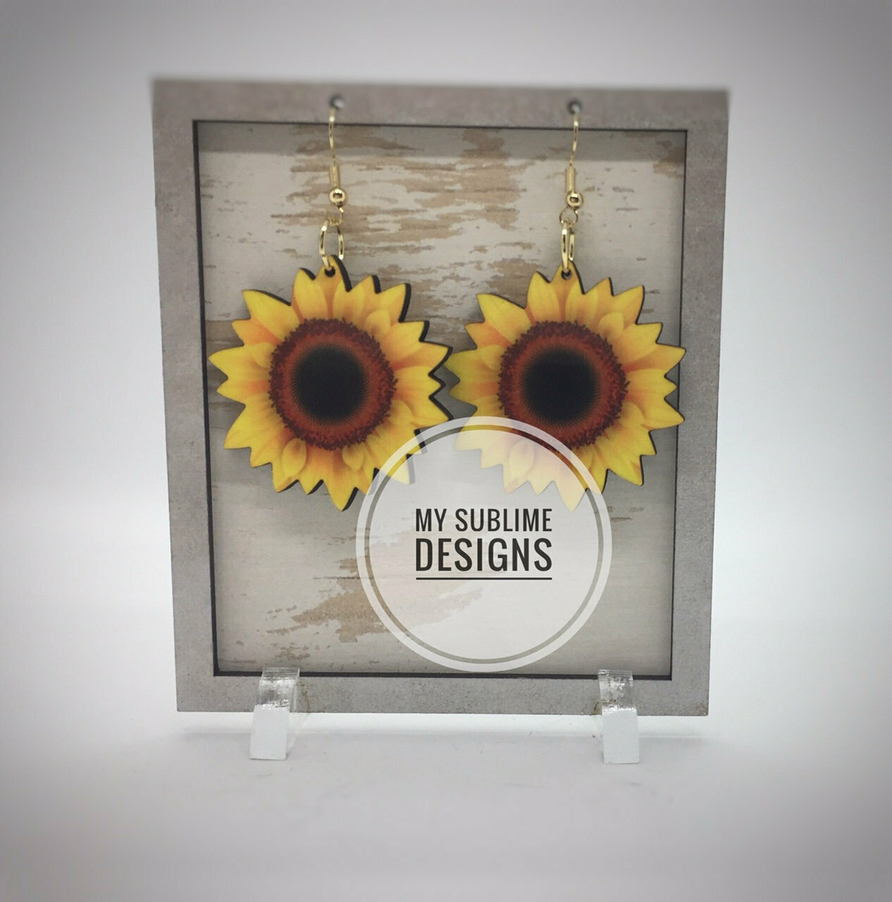 Sunflower Shaped Earring Design Created to fit Our Unisub Sublimation Earring Blanks DIGITAL DESIGN ONLY