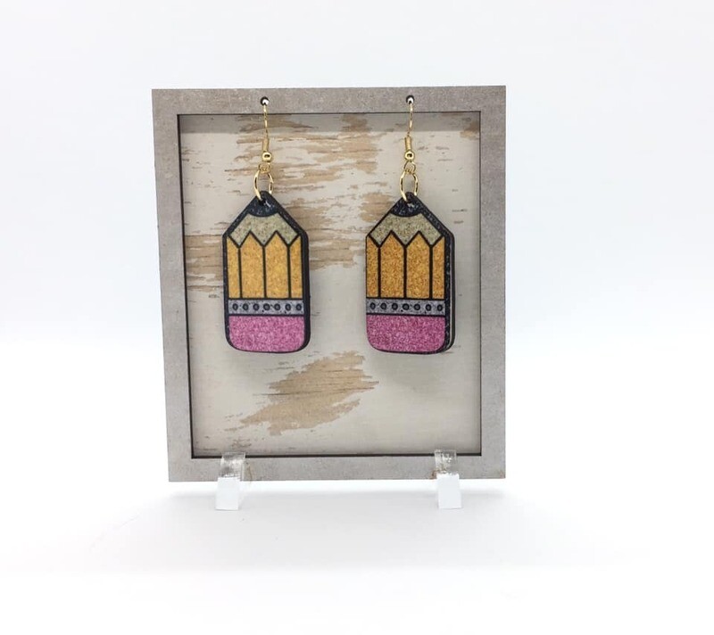 3 Pencil Earring Designs Created to fit Our Unisub Sublimation Earring Blanks DIGITAL DESIGN ONLY