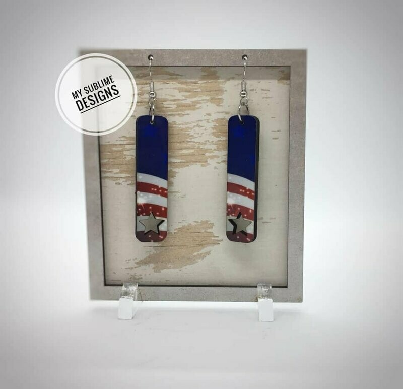3 Designs for my Rectangular Earrings with Star Cut Out Sublimation Blanks DIGITAL DESIGNS ONLY