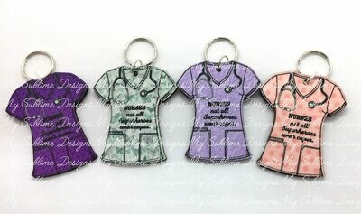 Nurse Scrubs Keychain Designs created for our Unisub Blanks DIGITAL DESIGN ONLY