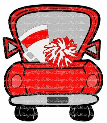 Red Truck Cheerleader Ornament Design DIGITAL DESIGN ONLY