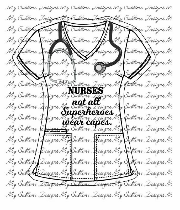 Nurse Scrub Keychain Design No Background for Sublimation Blanks DIGITAL DESIGN ONLY
