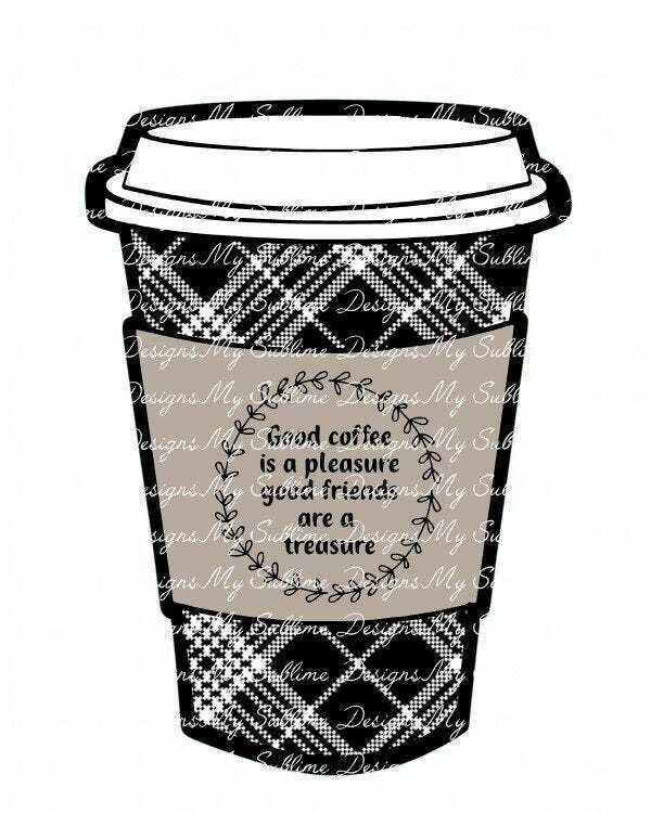 Coffee Ornament Design created for our Unisub Sublimation Coffee Ornament Blanks DIGITAL DESIGNS ONLY
