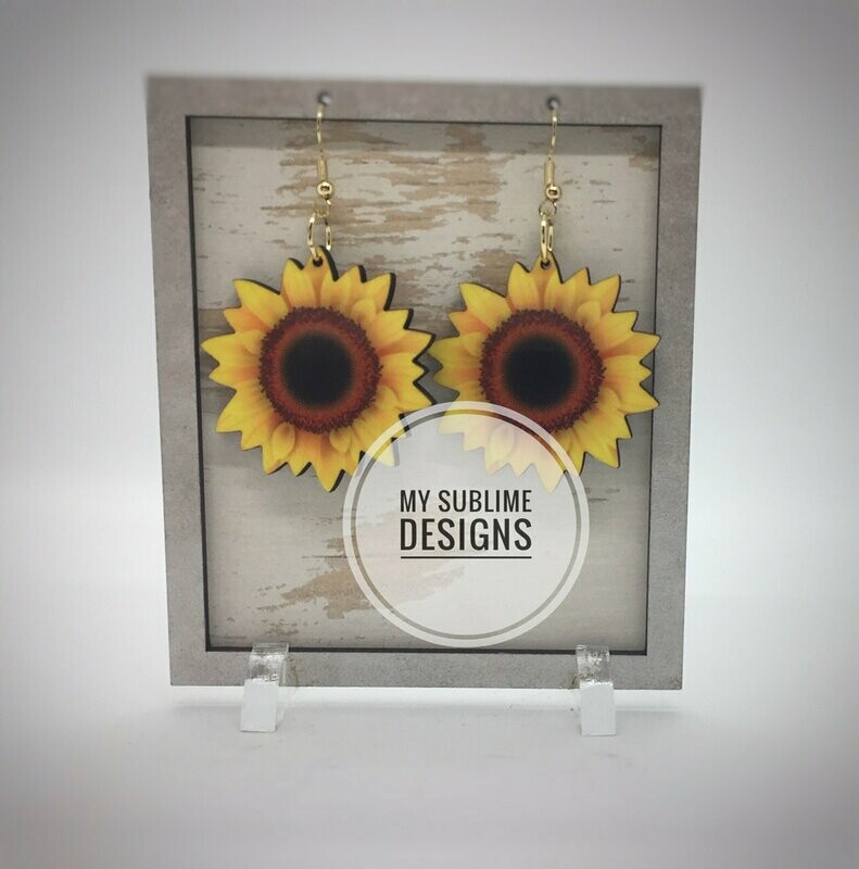 Sunflower Shaped Earring Design Created to fit Our Unisub Sublimation Earring Blanks DIGITAL DESIGN ONLY