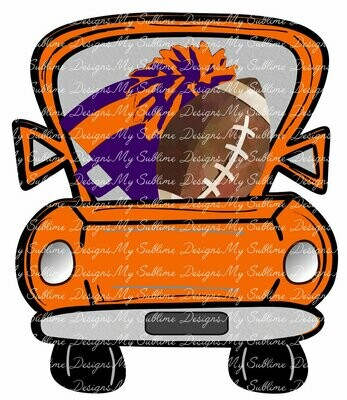 Orange Truck Football Ornament Design DIGITAL DESIGN ONLY