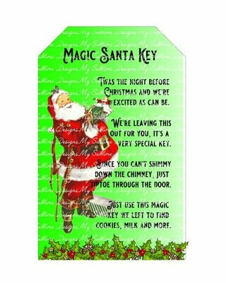 Santa's Magic Key Design for our Unisub Sublimation Tag Blank