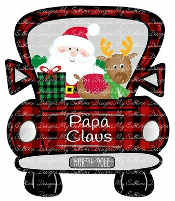 Santa Claus Truck Ornament Design DIGITAL DESIGN ONLY