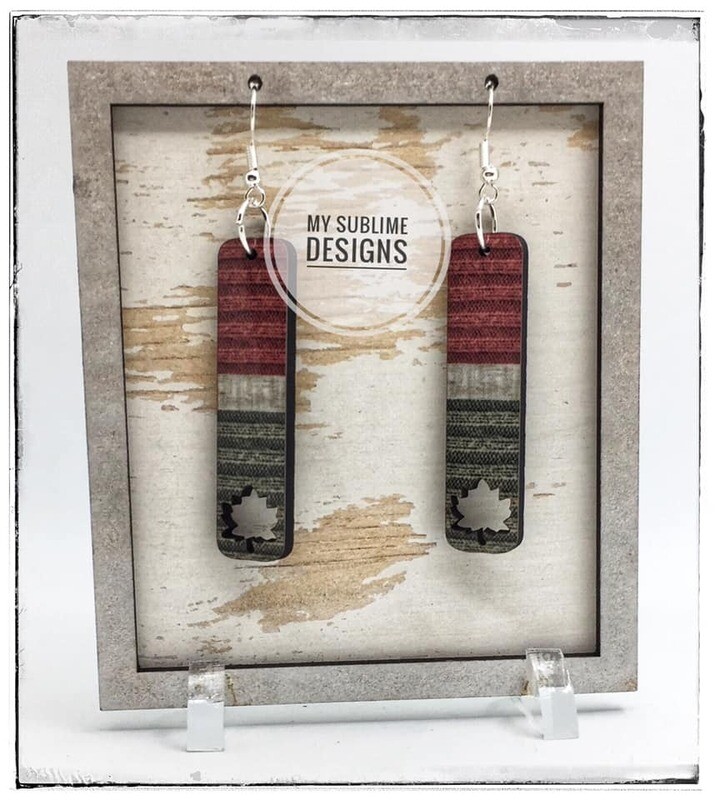 4 Fall Designs created for our Rectangular Unisub Sublimation Earring Blanks DIGITAL DESIGNS ONLY