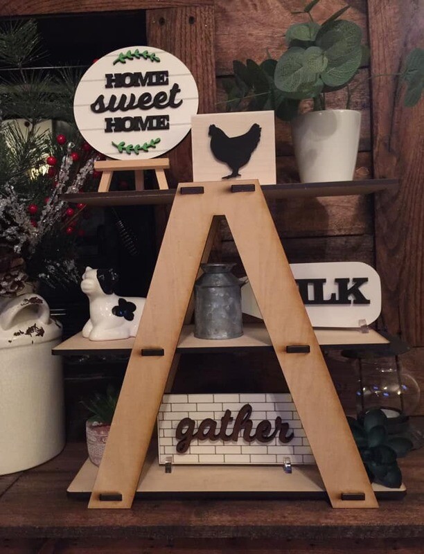 Ladder Shelf SVG File for Glowforge Laser