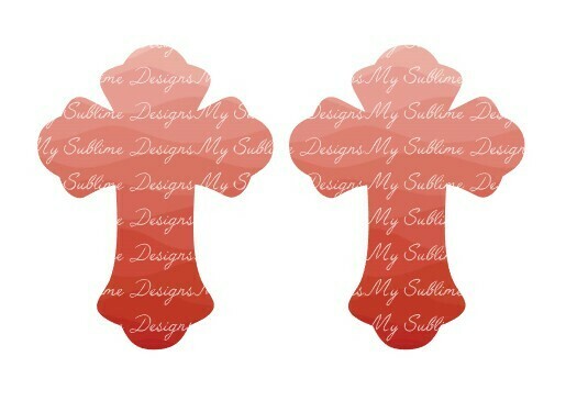 4 Designs for my Cross Shaped Earrings Sublimation Blanks DIGITAL DESIGNS ONLY
