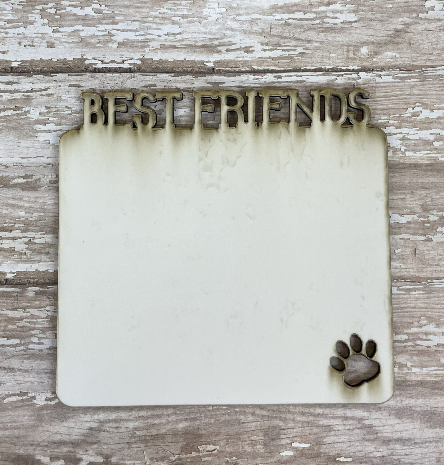 Best Friends With Paw Cutout Word Board - medium