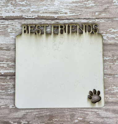 Best Friends With Paw Cutout Word Board - large