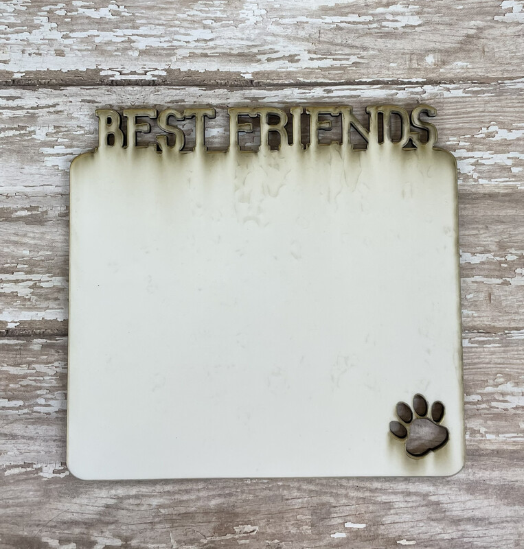 Best Friends With Paw Cutout Word Board - large