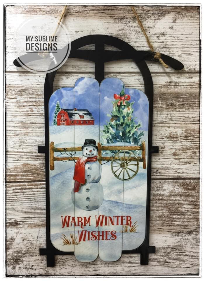 Sled Home Decor or Door Hanger Unisub Blank approx. 15"x10.5"