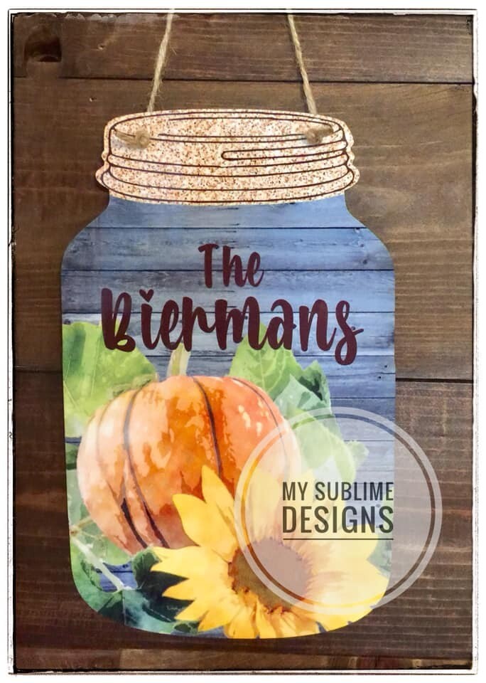 Canning Jar Home Decor or Door Hanger Unisub Blank approx. 12.5x7.5