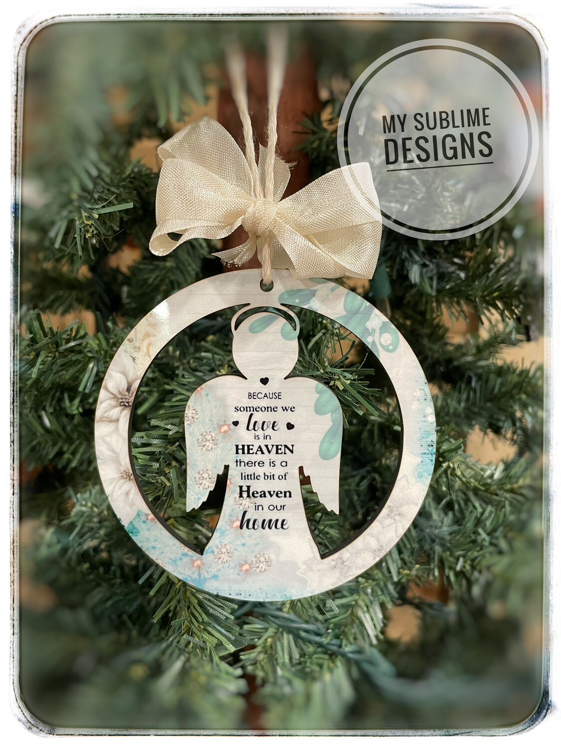 Angel in Circle Design Created to fit Our Unisub Sublimation Angel Ornament Blanks DIGITAL DESIGN ONLY