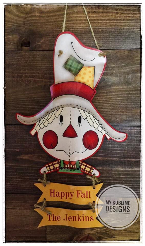 Scarecrow with Banner Home Decor Unisub Blank