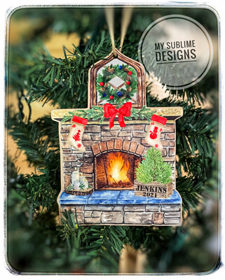 Fireplace Ornament Design for Unisub Sublimation Blanks DIGITAL DESIGN ONLY