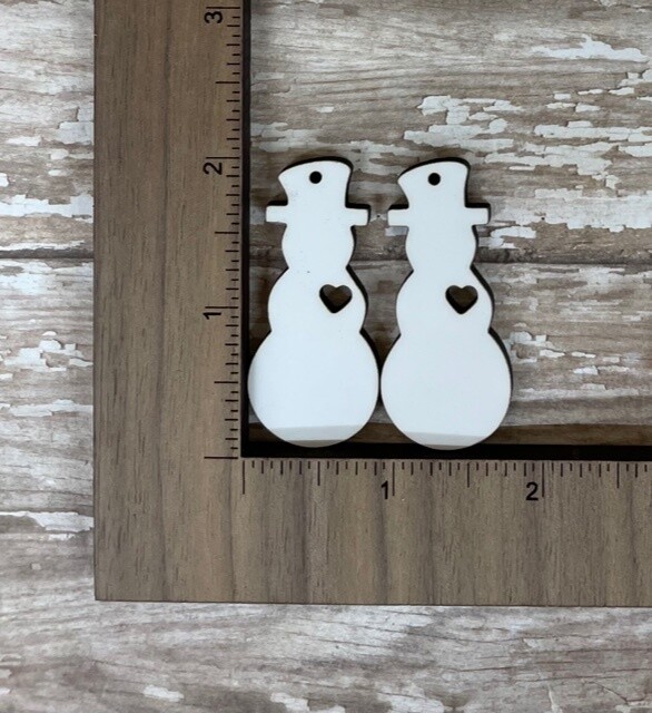Earrings Unisub Blanks - Snowman with heart