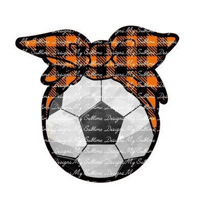Soccer Ball With Orange Bandana Design Created to fit Our Unisub Sublimation Blanks DIGITAL DESIGN ONLY