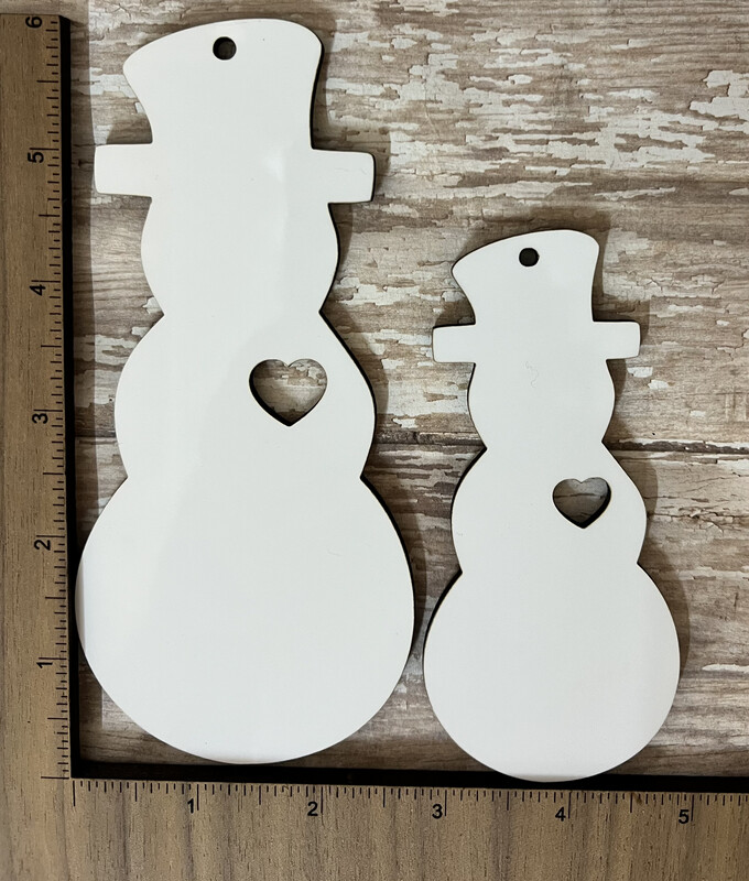 Snowman with Heart Cutout Ornament Unisub Sublimation Blanks