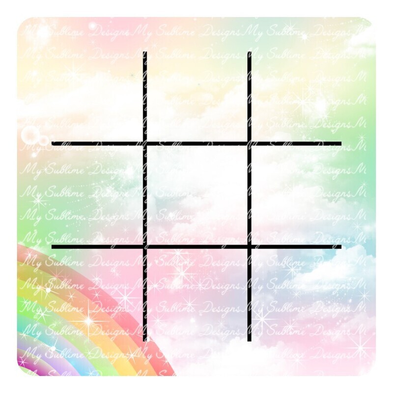 Unicorn Tic Tac Toe Designs Created to fit Our Unisub Sublimation Tic Tac Toe Board Game Blanks DIGITAL DESIGN ONLY