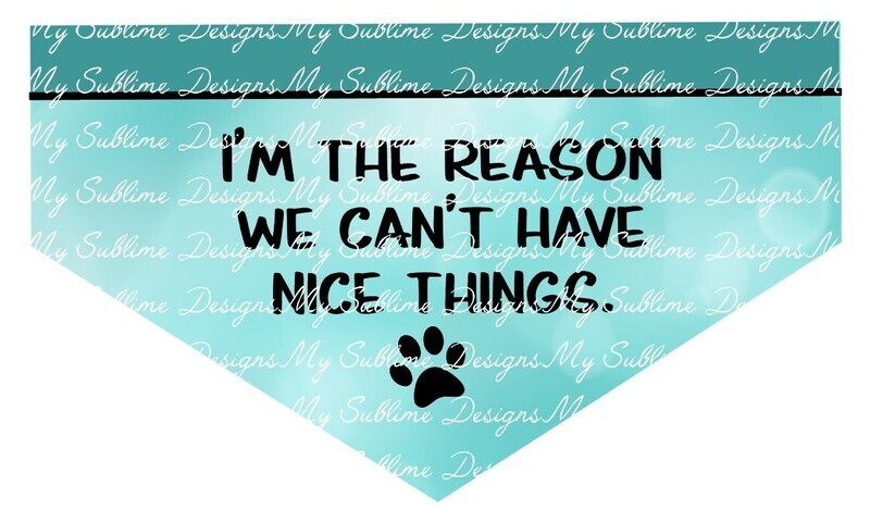 I&#39;m The Reason We Can&#39;t Have Nice Things Dog Scarf Design  DIGITAL DESIGN ONLY