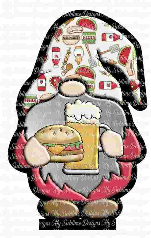 Grilling Gnome Designs Created to fit Our Unisub Sublimation Gnome Tier Tray Blanks DIGITAL DESIGN ONLY