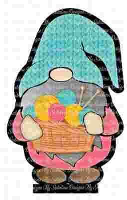 Knitting Gnome Design Created to fit Our Unisub Sublimation Tier Tray Gnome Blanks DIGITAL DESIGN ONLY