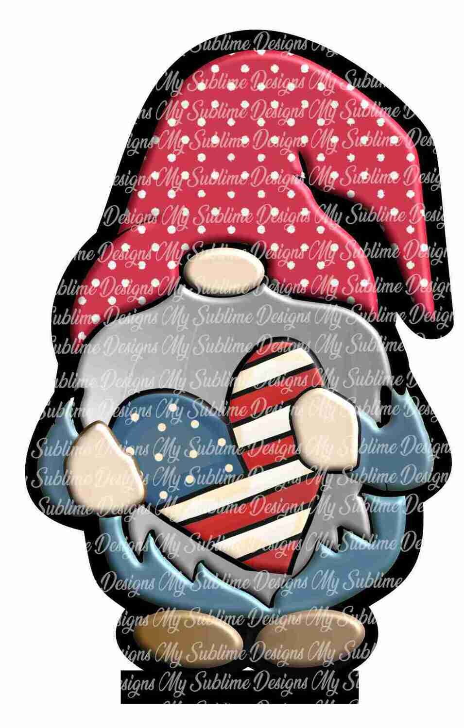 Patriotic Gnome Designs Created to fit Our Unisub Sublimation Gnome Tier Tray Blanks DIGITAL DESIGN ONLY