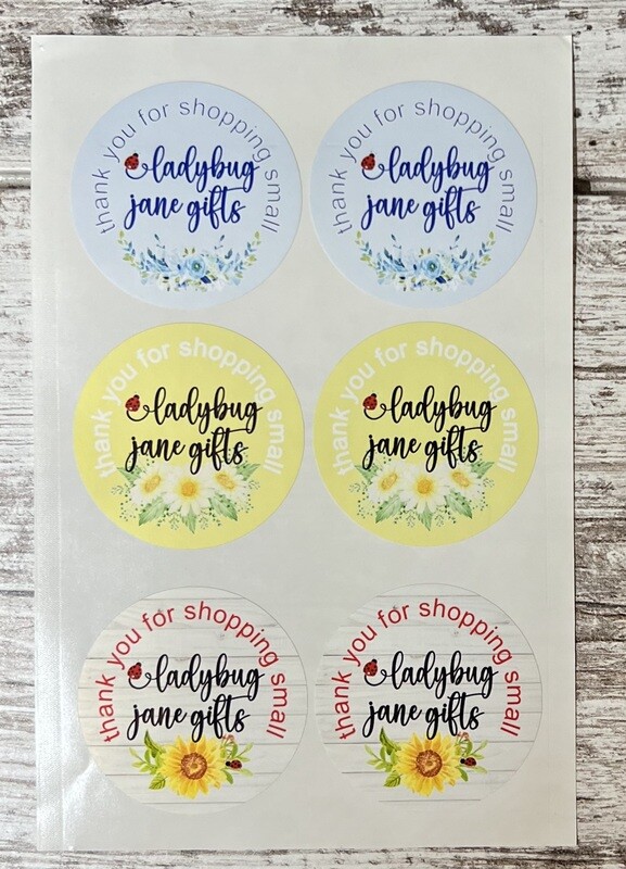 Thank You For Shopping Small Floral stickers