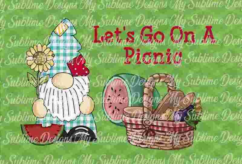 Let&#39;s Go On A Picnic Sign Created to fit Our Unisub Sublimation DIY Fence Sign DIGITAL DESIGN ONLY
