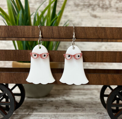 Ghost with Glasses Earrings 