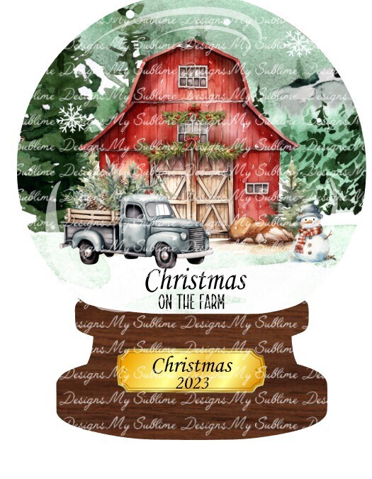 Snowglobe Ornament Design2 to fit Our Uniwood Snowglobe Ornaments DIGITAL DESIGN ONLY