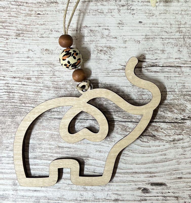 Elephant Wood Ornament