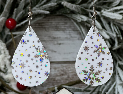 Teardrop Snowflake earrings