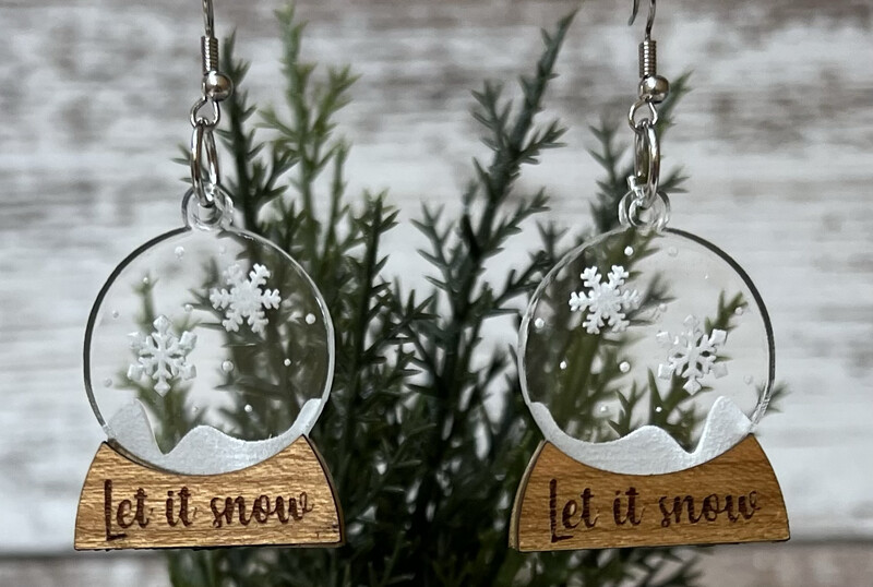 Snow globe earrings