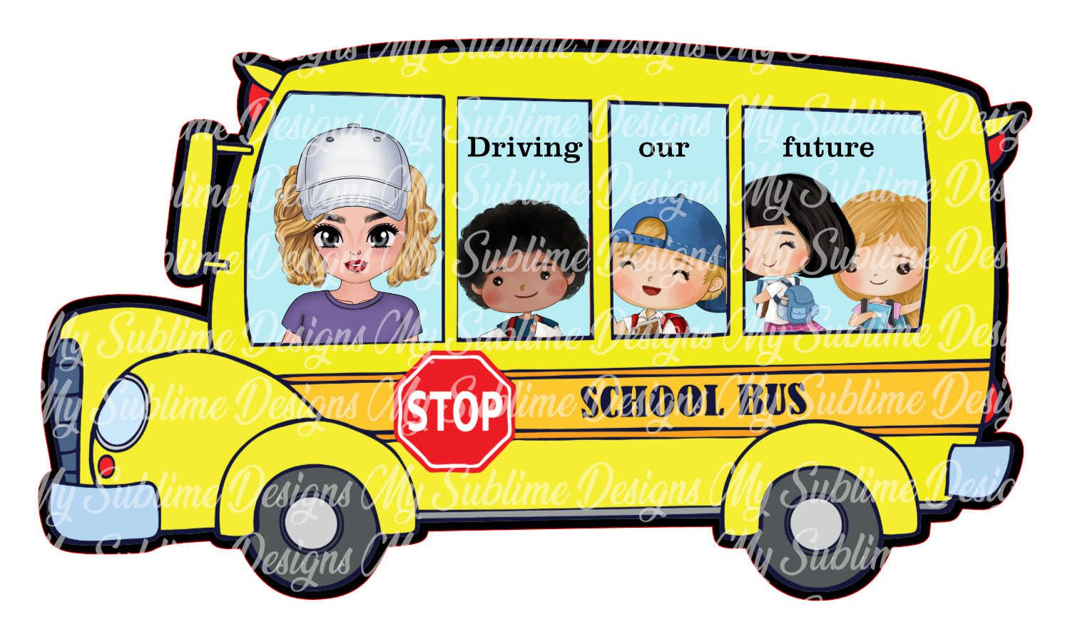 School Bus Ornament for our Unisub Blanks DIGITAL DESIGN ONLY