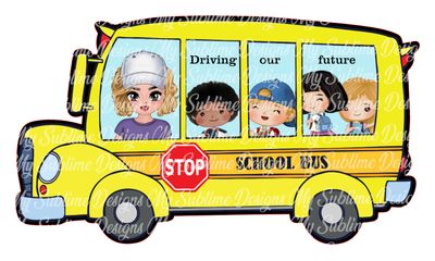 School Bus Ornament for our Unisub Blanks DIGITAL DESIGN ONLY