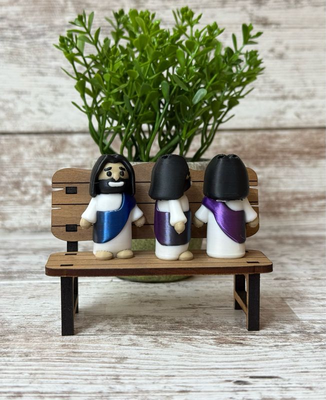 3D Printed Mini Jesus Figurine with holes for keychain