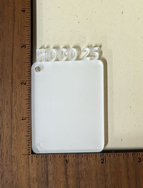 HoCo 25 Keychain Sublimation Acrylic Blanks