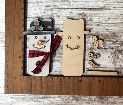 DIY Wood Snowman pin