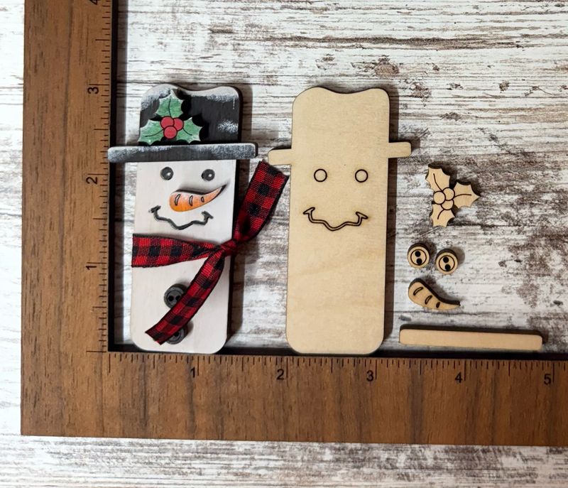DIY Wood Snowman pin