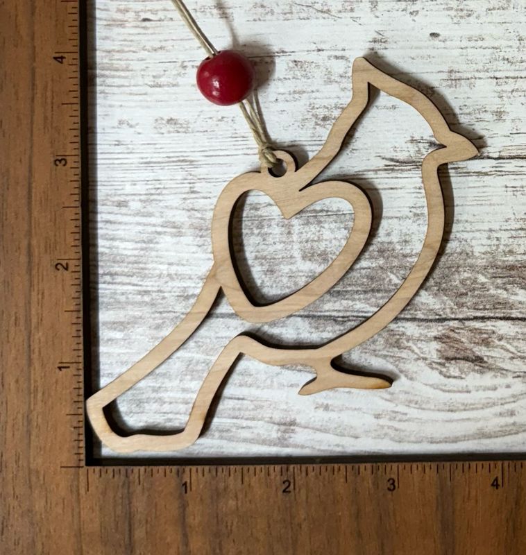 Cardinal Wood Ornament