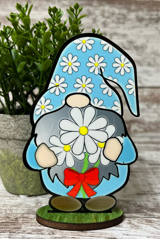 Gnome with Wood Base Unisub Blank approx. 5x3""