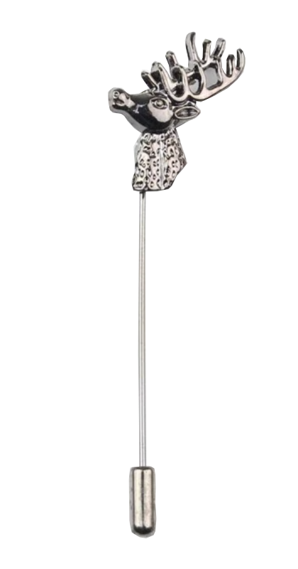 Silver Deer Lapel Pin