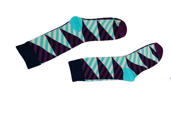 Abstract Blue &amp; Purple Socks