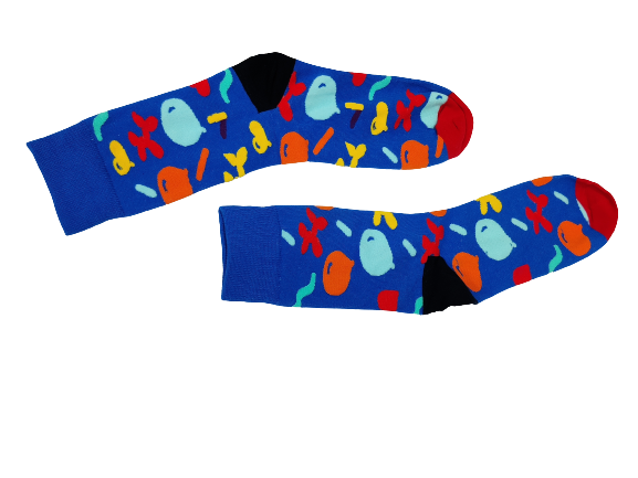 Abstract Blue &amp; Red Socks